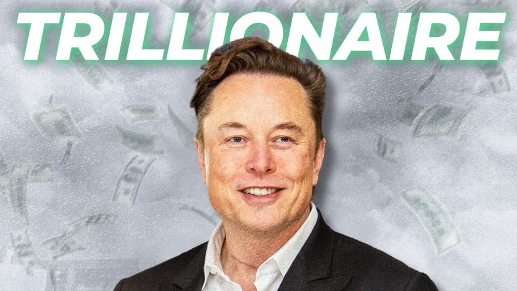 Elon Musk Trillionaire Falling Money Concept